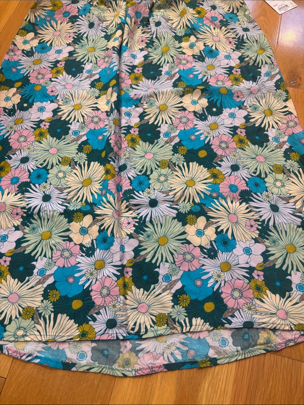 SO Halter Neck Swing Floral Mini Dress in Teal, Pink & White. - Picture 3 of 7